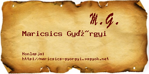 Maricsics Györgyi névjegykártya