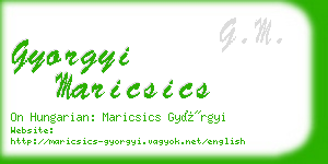 gyorgyi maricsics business card